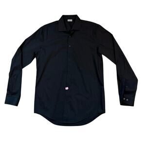 Kenneth Cole Reaction Black Slim Fit Button-Down Shirt (15.5 / 35)